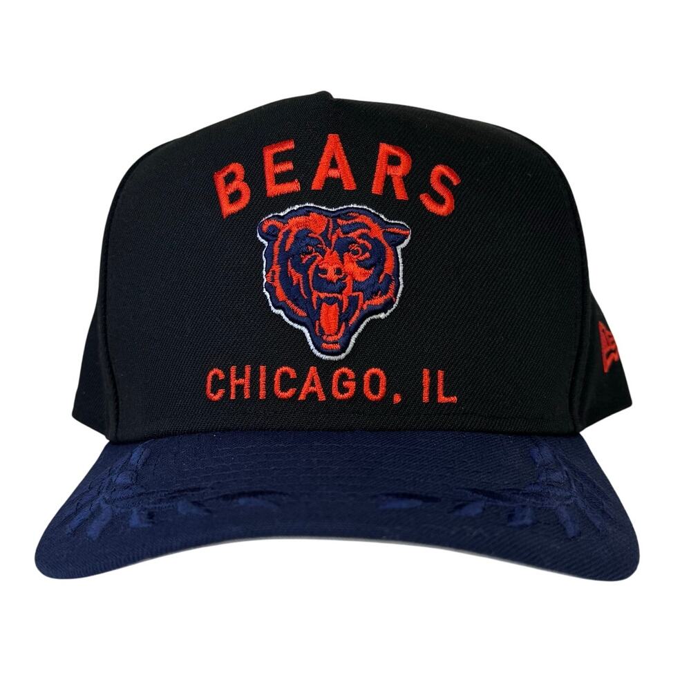 New Era Chicago Bears Black 2025 NFL Draft 59FIFTY A Frame Fitted Hat Sz 7 3/8